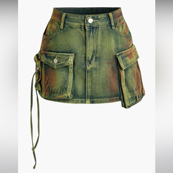 MICAS Dresses & Skirts - Flap Pocket Denim Mini Skirt